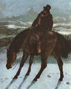 Gustave Courbet Hunter on the horse back painting